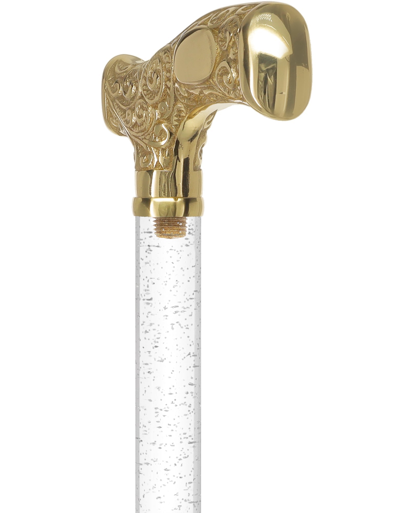 Make It Yours: Invisible Clear Shaft w/ Premium Brass Cane Clear Lucite Walking Canes - Tophatter Daily Deals