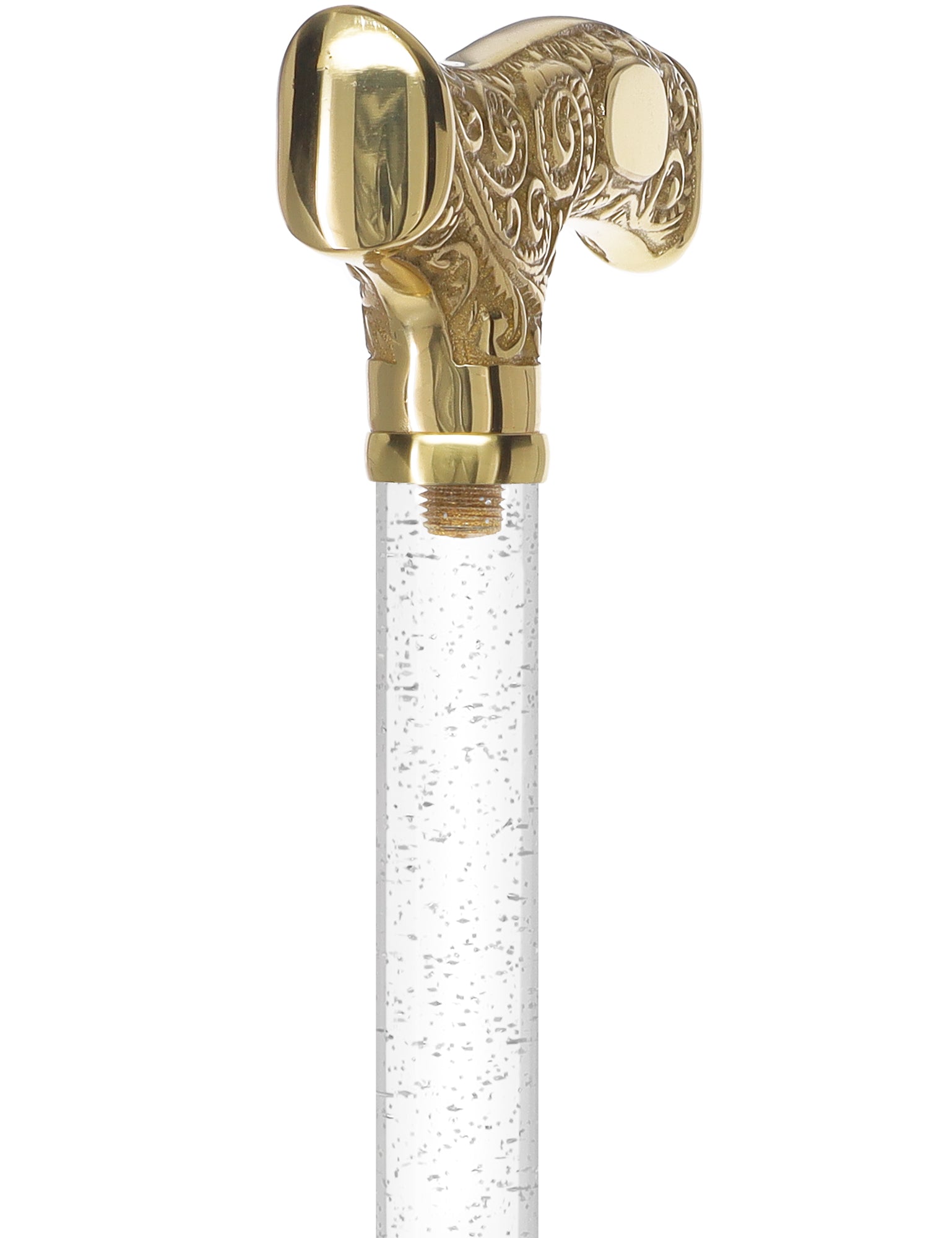 Make It Yours: Invisible Clear Shaft w/ Premium Brass Cane Clear Lucite Walking Canes - Tophatter Daily Deals