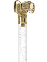 Make It Yours: Invisible Clear Shaft w/ Premium Brass Cane Clear Lucite Walking Canes - Tophatter Daily Deals