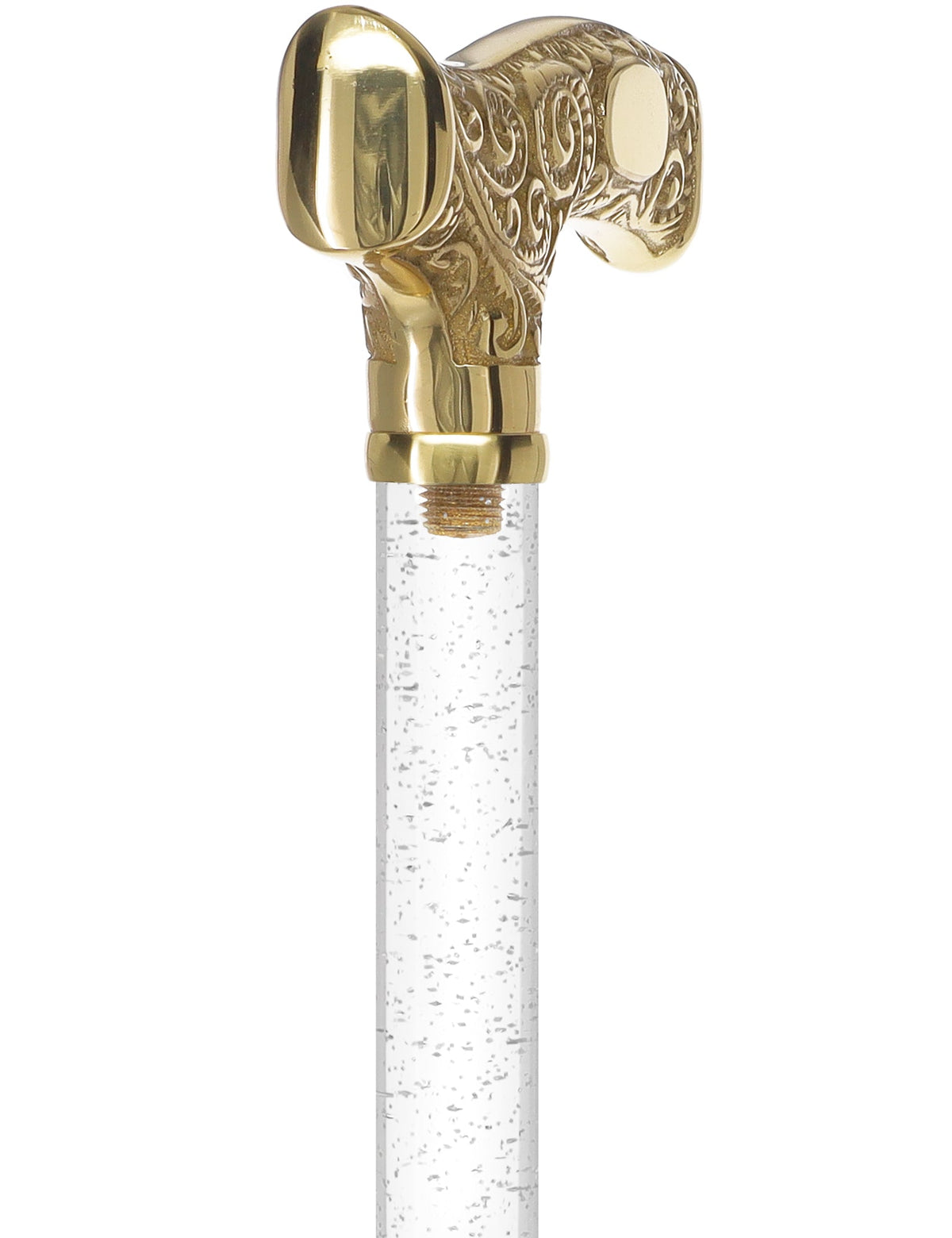 Make It Yours: Invisible Clear Shaft w/ Premium Brass Cane Clear Lucite Walking Canes - Tophatter Daily Deals