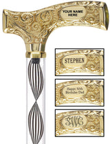 Make It Yours: Invisible Clear Shaft w/ Premium Brass Cane Obsidian Helix Clear Lucite Walking Canes - Tophatter Daily Deals