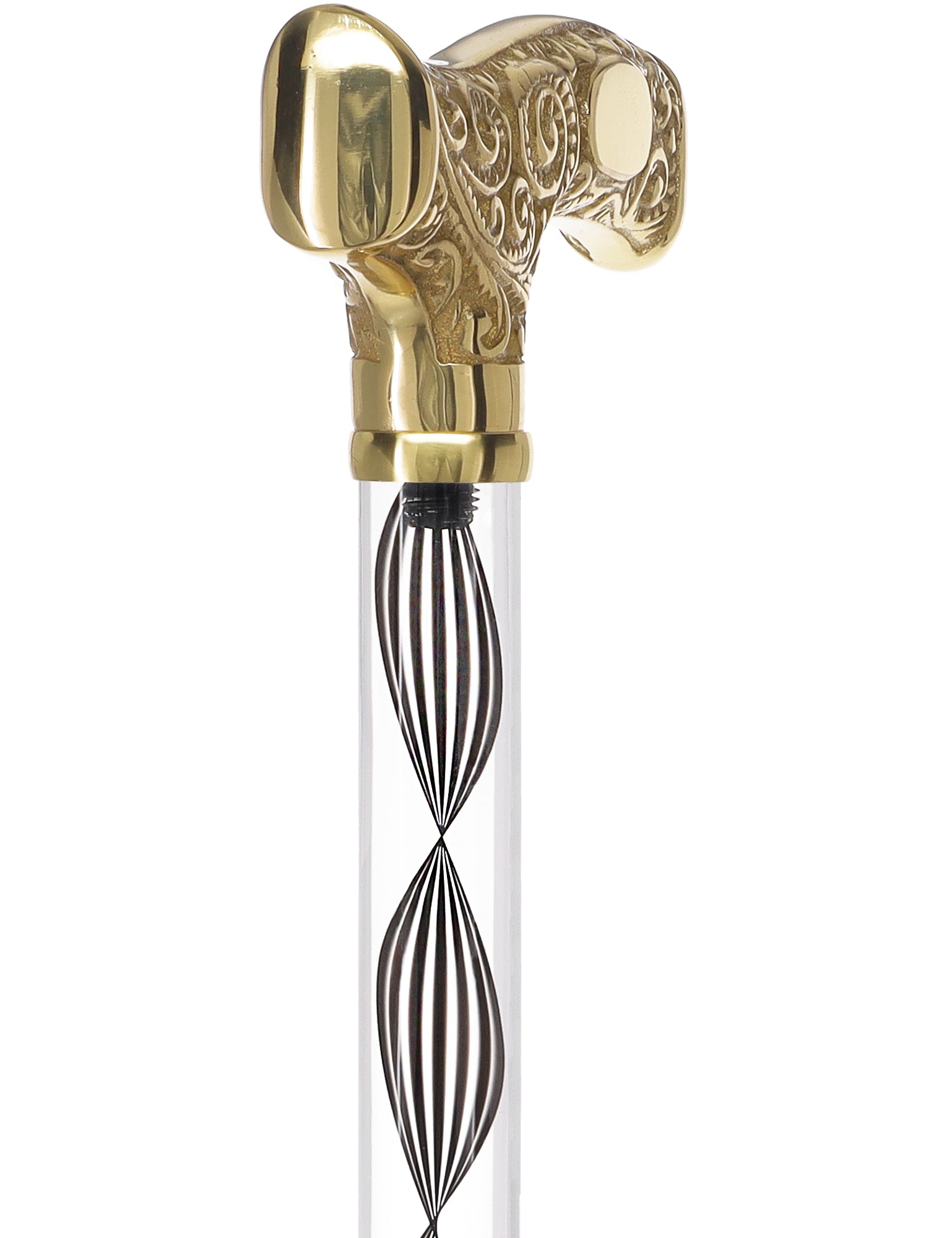 Make It Yours: Invisible Clear Shaft w/ Premium Brass Cane Clear Lucite Walking Canes - Tophatter Daily Deals