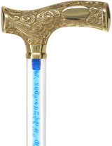 Make It Yours: Color Invisible Clear Shaft w/ Premium Brass Cane Clear Lucite Walking Canes - Tophatter Daily Deals