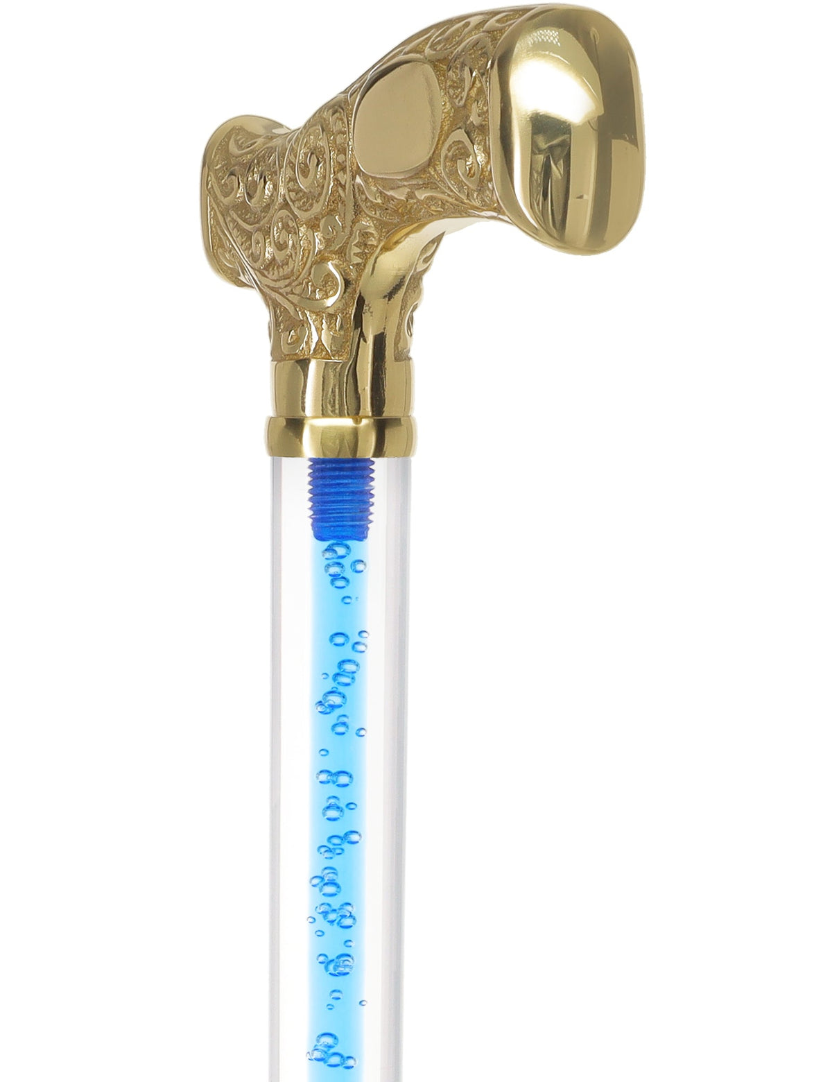 Make It Yours: Color Invisible Clear Shaft w/ Premium Brass Cane Clear Lucite Walking Canes - Tophatter Daily Deals