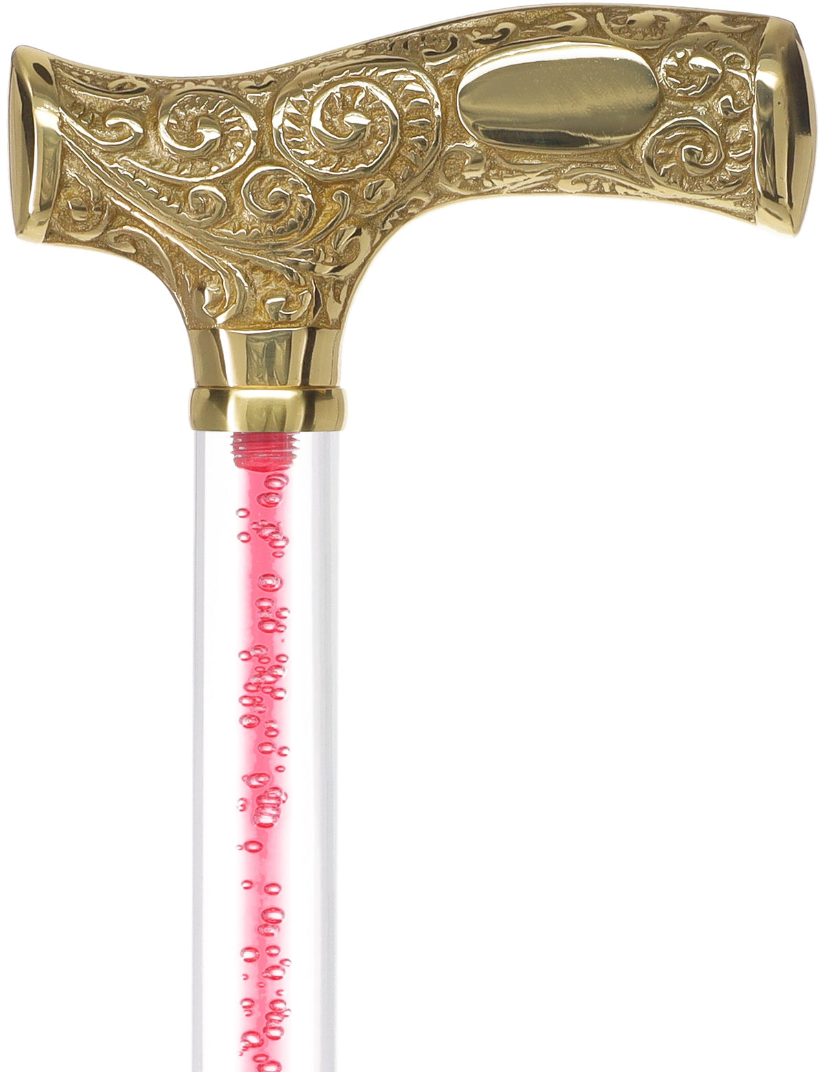 Make It Yours: Color Invisible Clear Shaft w/ Premium Brass Cane Clear Lucite Walking Canes - Tophatter Daily Deals