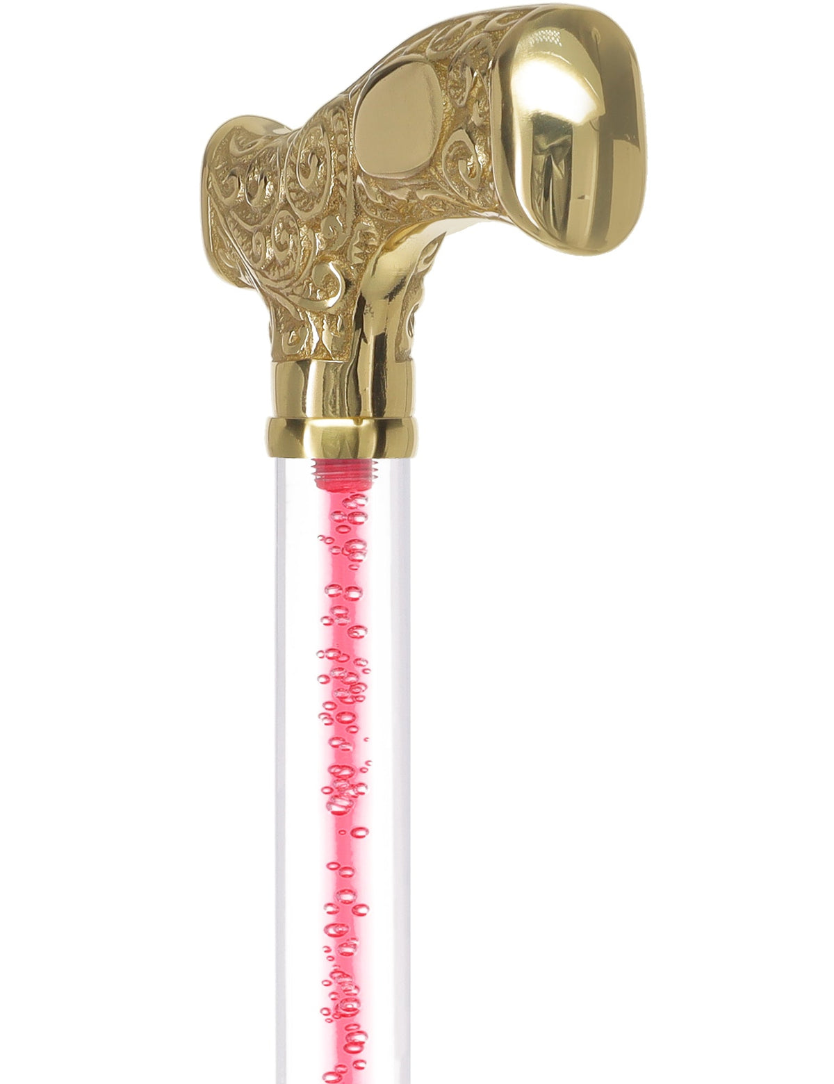 Make It Yours: Color Invisible Clear Shaft w/ Premium Brass Cane Clear Lucite Walking Canes - Tophatter Daily Deals
