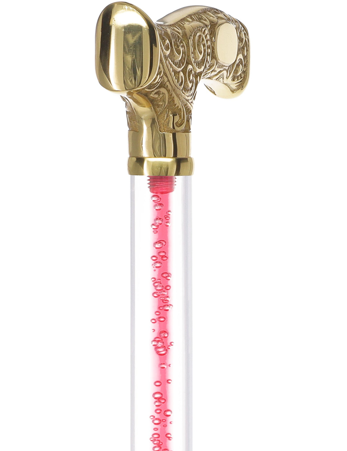 Make It Yours: Color Invisible Clear Shaft w/ Premium Brass Cane Clear Lucite Walking Canes - Tophatter Daily Deals