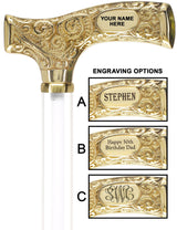 Make It Yours: Invisible Clear Shaft w/ Premium Brass Cane Clear Lucite Walking Canes - Tophatter Daily Deals