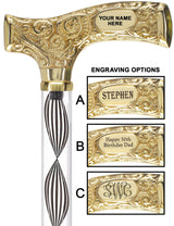 Make It Yours: Invisible Clear Shaft w/ Premium Brass Cane Clear Lucite Walking Canes - Tophatter Daily Deals