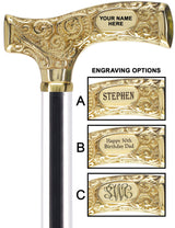 Make It Yours: Invisible Clear Shaft w/ Premium Brass Cane Obsidian Streak Clear Lucite Walking Canes - Tophatter Daily Deals