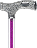 Make It Yours: Color Invisible Clear Shaft w/ Premium Chrome Brass Cane Clear Lucite Walking Canes - Tophatter Daily Deals
