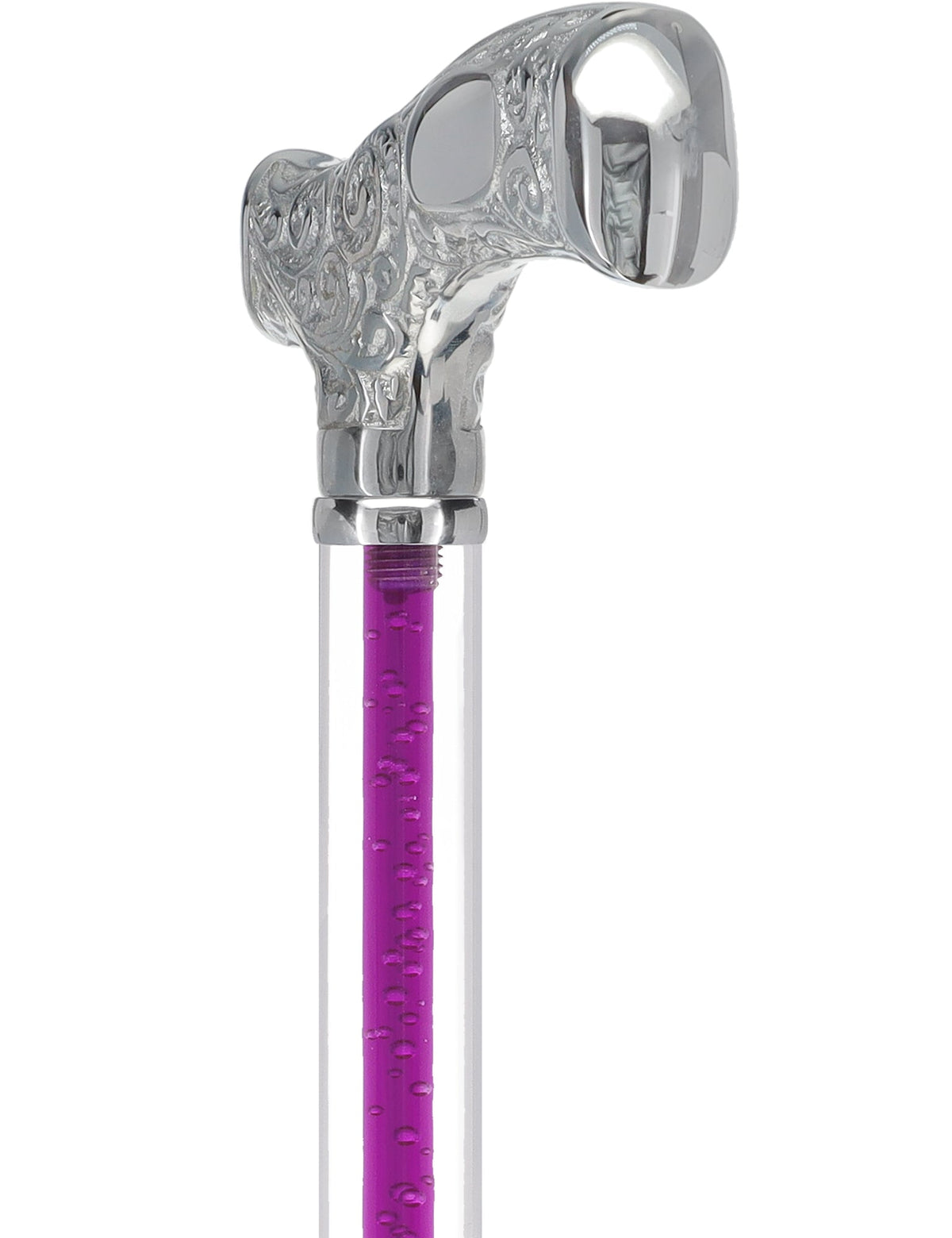 Make It Yours: Color Invisible Clear Shaft w/ Premium Chrome Brass Cane Clear Lucite Walking Canes - Tophatter Daily Deals