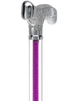 Make It Yours: Color Invisible Clear Shaft w/ Premium Chrome Brass Cane Clear Lucite Walking Canes - Tophatter Daily Deals