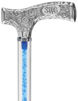 Make It Yours: Color Invisible Clear Shaft w/ Premium Chrome Brass Cane Clear Lucite Walking Canes - Tophatter Daily Deals