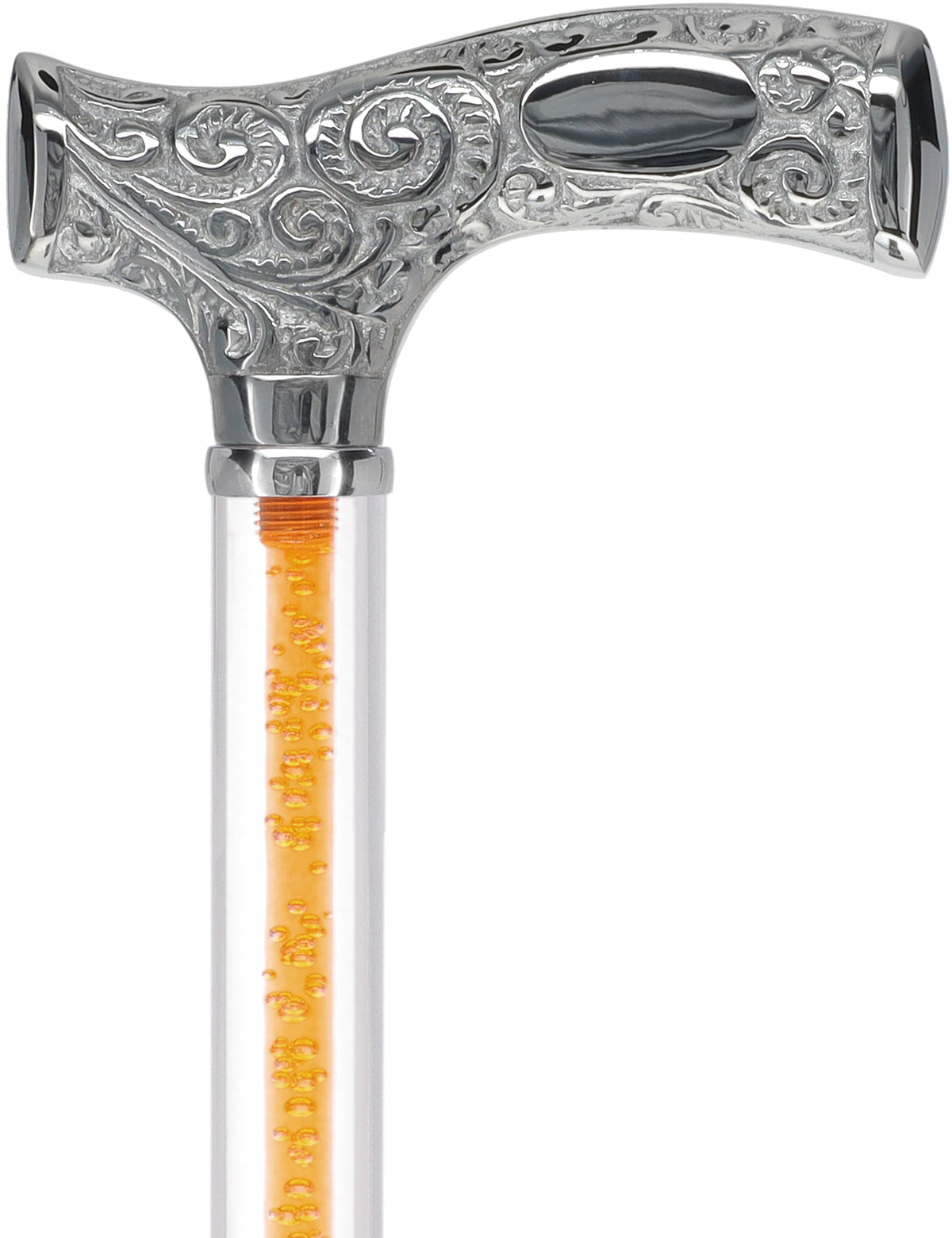 Make It Yours: Color Invisible Clear Shaft w/ Premium Chrome Brass Cane Clear Lucite Walking Canes - Tophatter Daily Deals