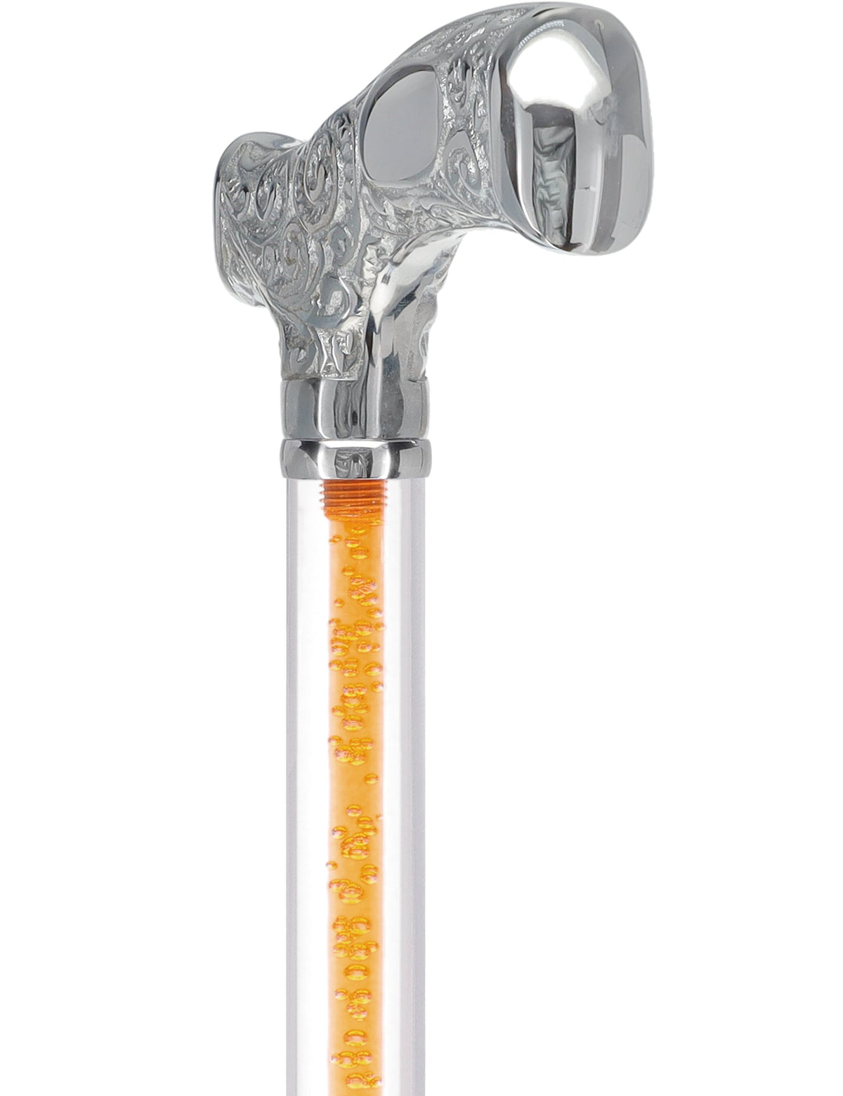 Make It Yours: Color Invisible Clear Shaft w/ Premium Chrome Brass Cane Clear Lucite Walking Canes - Tophatter Daily Deals