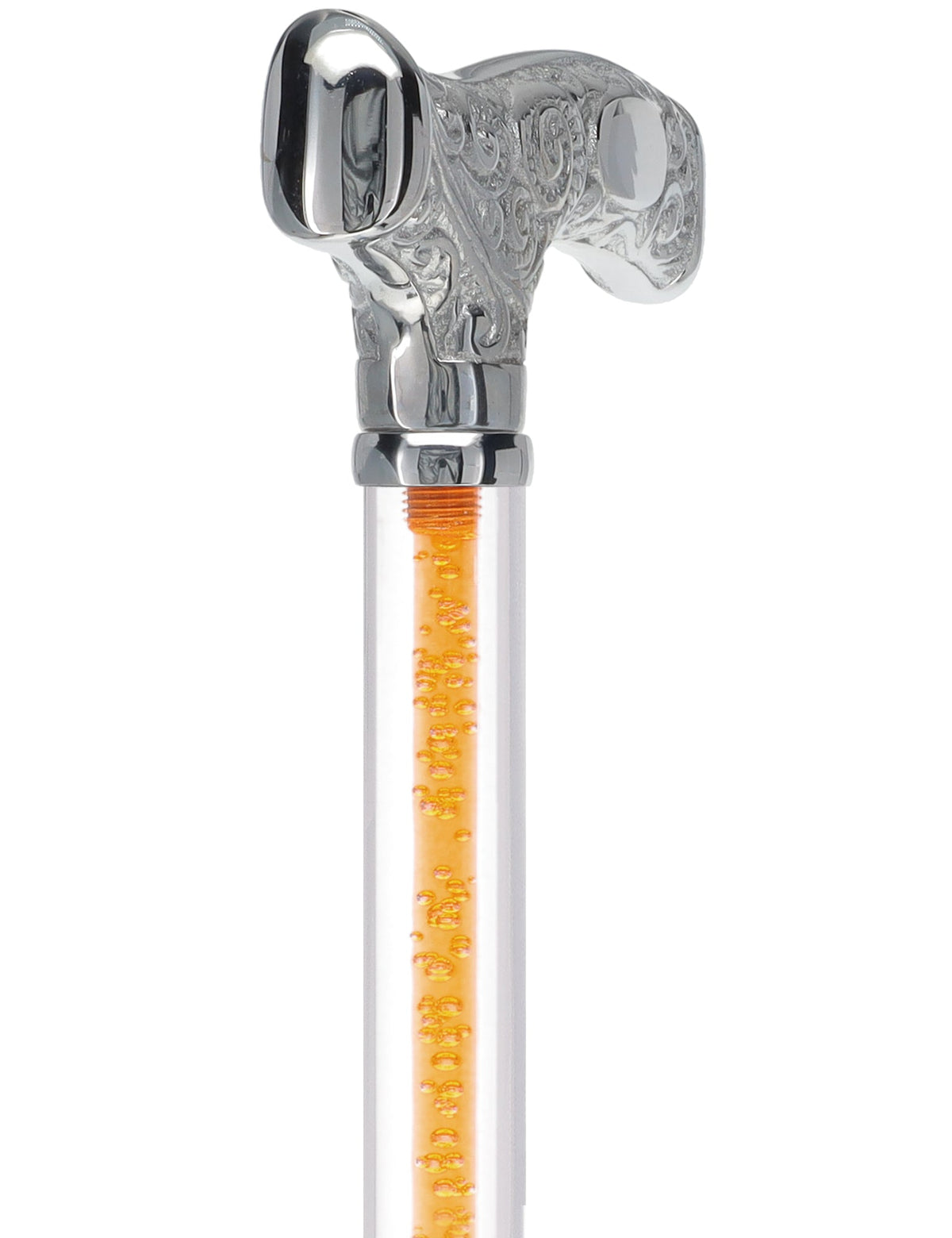 Make It Yours: Color Invisible Clear Shaft w/ Premium Chrome Brass Cane Clear Lucite Walking Canes - Tophatter Daily Deals