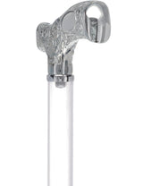 Make It Yours: Invisible Clear Shaft w/ Premium Chrome Brass Cane Clear Lucite Walking Canes - Tophatter Daily Deals