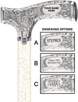 Make It Yours: Invisible Clear Shaft w/ Premium Chrome Brass Cane Clear Lucite Walking Canes - Tophatter Daily Deals