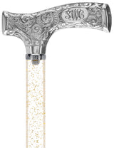 Make It Yours: Invisible Clear Shaft w/ Premium Chrome Brass Cane Clear Lucite Walking Canes - Tophatter Daily Deals