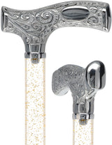 Make It Yours: Invisible Clear Shaft w/ Premium Chrome Brass Cane Clear Lucite Walking Canes - Tophatter Daily Deals
