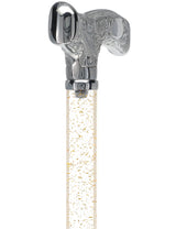 Make It Yours: Invisible Clear Shaft w/ Premium Chrome Brass Cane Clear Lucite Walking Canes - Tophatter Daily Deals
