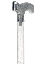 Make It Yours: Invisible Clear Shaft w/ Premium Chrome Brass Cane Clear Lucite Walking Canes - Tophatter Daily Deals