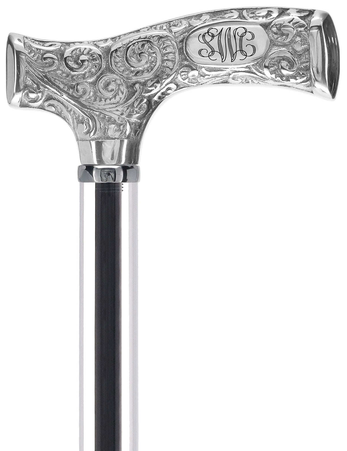 Make It Yours: Invisible Clear Shaft w/ Premium Chrome Brass Cane Clear Lucite Walking Canes - Tophatter Daily Deals