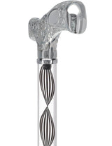 Make It Yours: Invisible Clear Shaft w/ Premium Chrome Brass Cane Clear Lucite Walking Canes - Tophatter Daily Deals