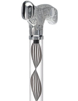 Make It Yours: Invisible Clear Shaft w/ Premium Chrome Brass Cane Clear Lucite Walking Canes - Tophatter Daily Deals