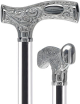 Make It Yours: Invisible Clear Shaft w/ Premium Chrome Brass Cane Clear Lucite Walking Canes - Tophatter Daily Deals