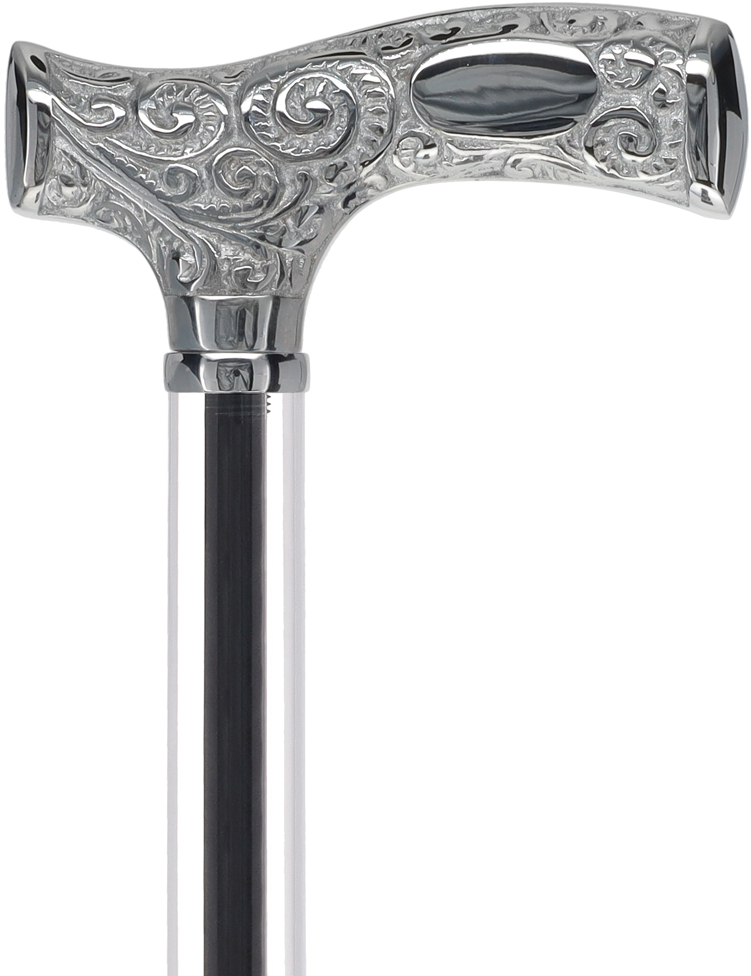 Make It Yours: Invisible Clear Shaft w/ Premium Chrome Brass Cane Clear Lucite Walking Canes - Tophatter Daily Deals