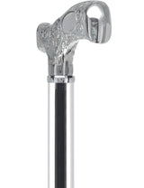 Make It Yours: Invisible Clear Shaft w/ Premium Chrome Brass Cane Clear Lucite Walking Canes - Tophatter Daily Deals