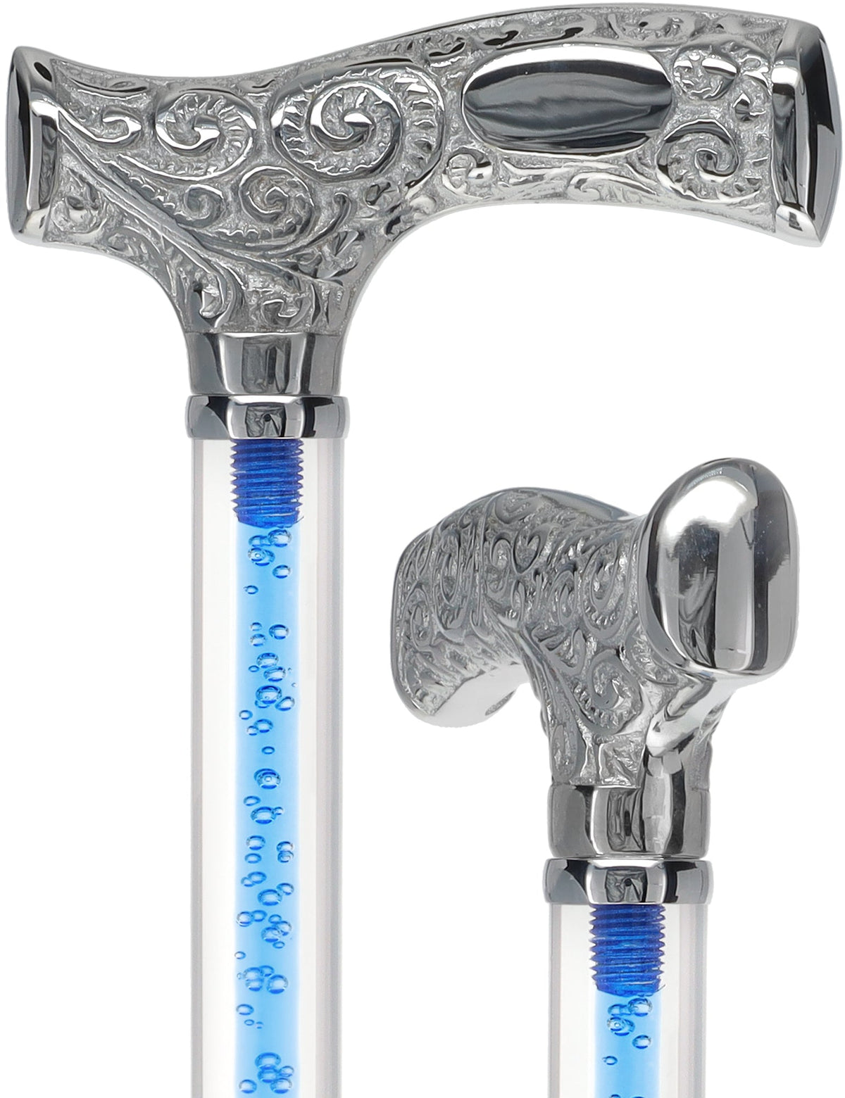 Make It Yours: Color Invisible Clear Shaft w/ Premium Chrome Brass Cane Clear Lucite Walking Canes - Tophatter Daily Deals