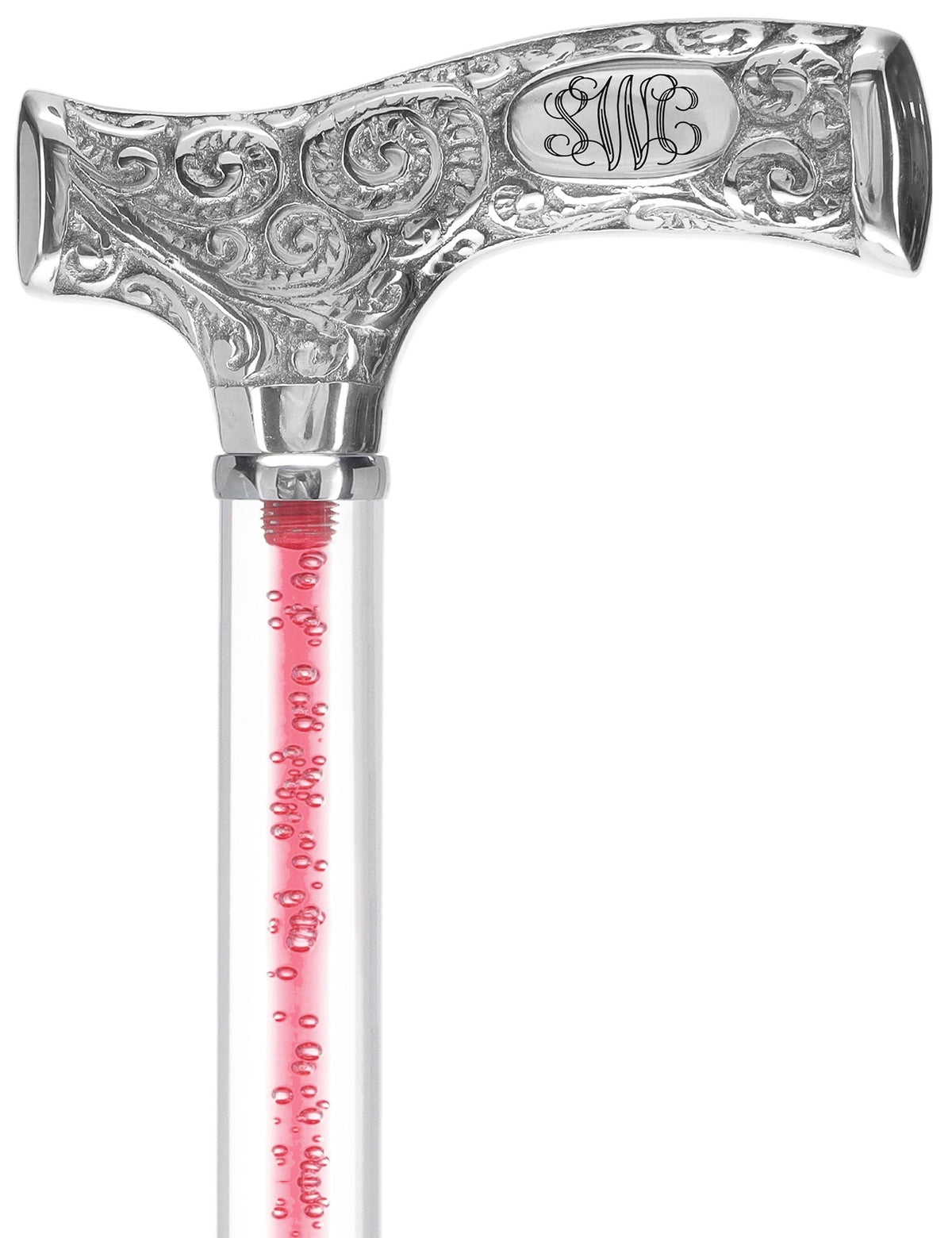 Make It Yours: Color Invisible Clear Shaft w/ Premium Chrome Brass Cane Clear Lucite Walking Canes - Tophatter Daily Deals