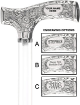 Make It Yours: Invisible Clear Shaft w/ Premium Chrome Brass Cane Porcelain In Ice Clear Lucite Walking Canes - Tophatter Daily Deals