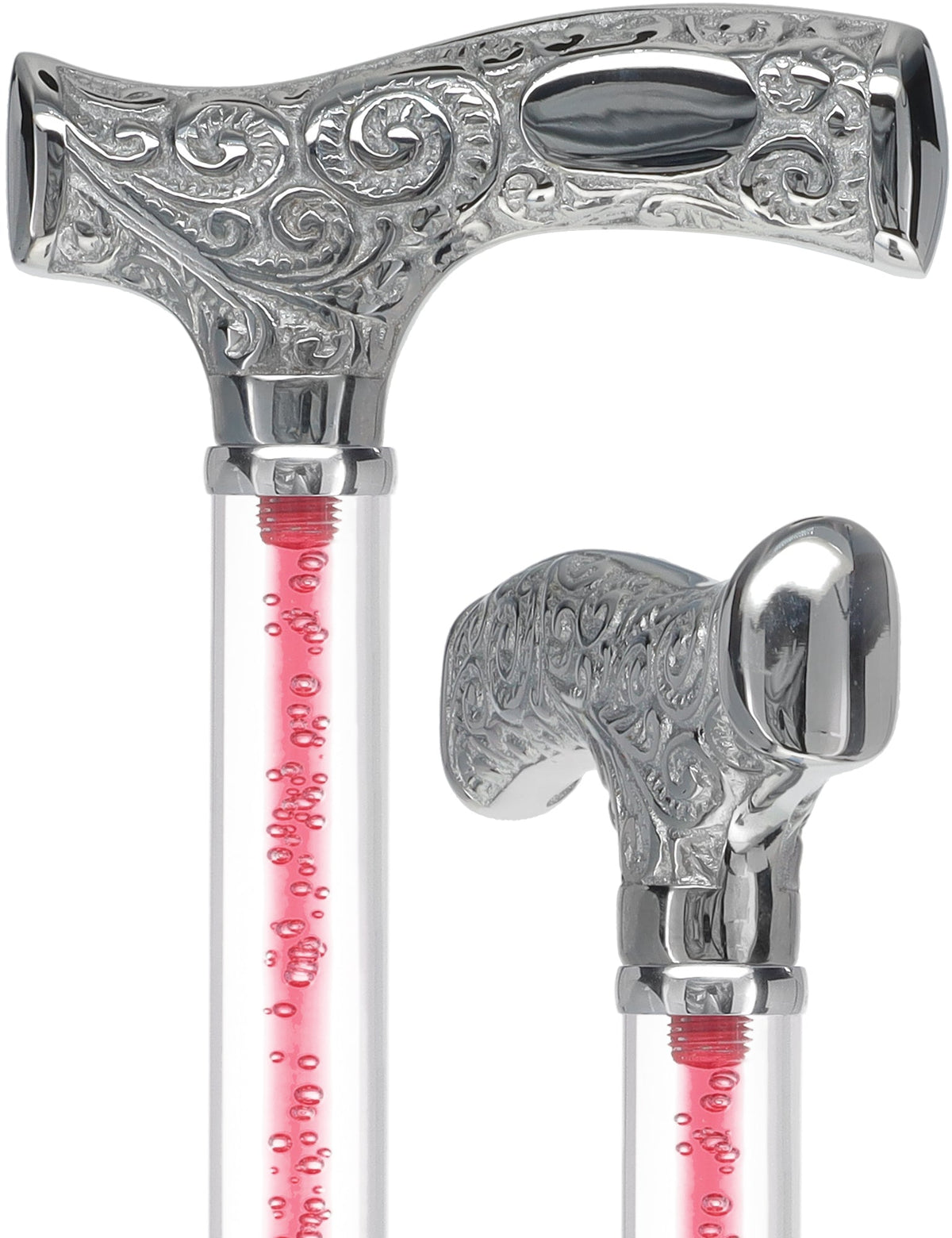 Make It Yours: Color Invisible Clear Shaft w/ Premium Chrome Brass Cane Clear Lucite Walking Canes - Tophatter Daily Deals