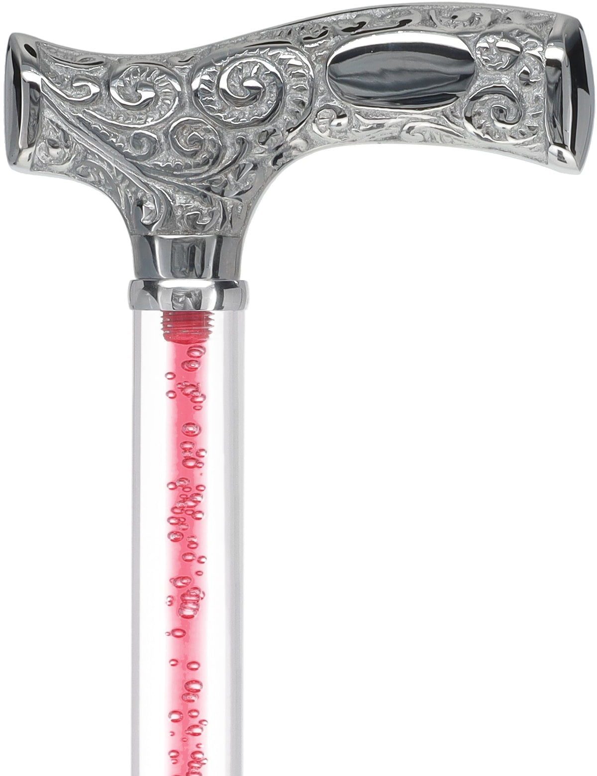 Make It Yours: Color Invisible Clear Shaft w/ Premium Chrome Brass Cane Clear Lucite Walking Canes - Tophatter Daily Deals