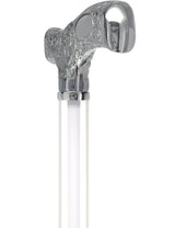Make It Yours: Invisible Clear Shaft w/ Premium Chrome Brass Cane Clear Lucite Walking Canes - Tophatter Daily Deals