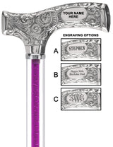 Make It Yours: Color Invisible Clear Shaft w/ Premium Chrome Brass Cane Clear Lucite Walking Canes - Tophatter Daily Deals