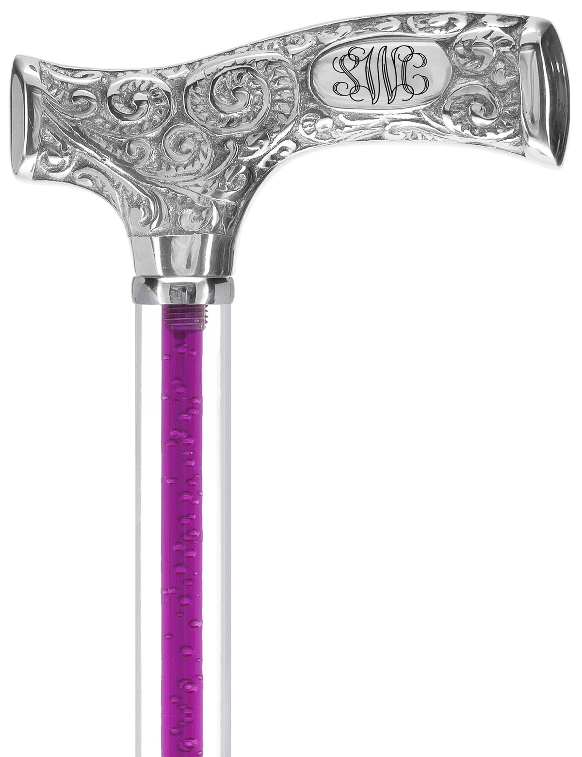 Make It Yours: Color Invisible Clear Shaft w/ Premium Chrome Brass Cane Clear Lucite Walking Canes - Tophatter Daily Deals