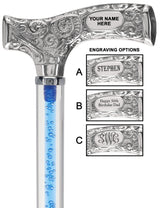 Make It Yours: Color Invisible Clear Shaft w/ Premium Chrome Brass Cane Clear Lucite Walking Canes - Tophatter Daily Deals