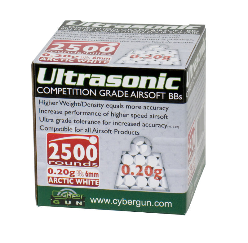 Ultrasonic Competition Grade Airsoft Gun BB's 0.20G 2500 Count Box - Tophatter's Guns'N'Weapons Store Collectible Weapons - Tophatter Daily Deals