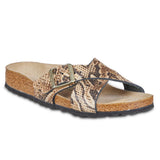 Birkenstock Siena Embossed Leather Snake Sandals Beige Medium Narrow Footwear - Tophatter Daily Deals