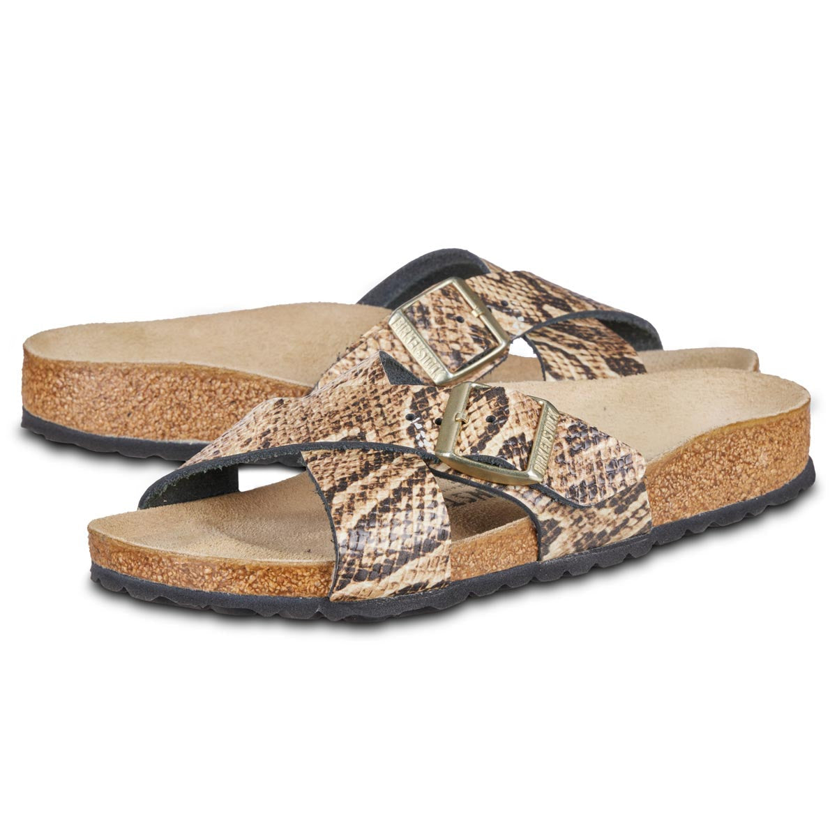 Birkenstock Siena Embossed Leather Snake Sandals Footwear - Tophatter Daily Deals