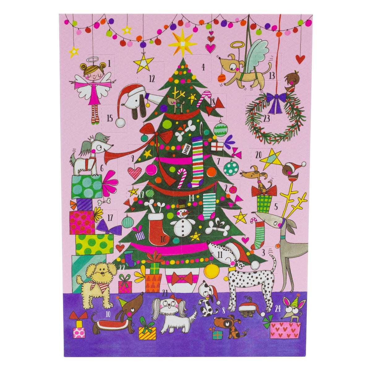 Christmas Tree & Dogs Advent Calendar Greetings Card | Christmas Advent Calendar Advent Calendar - Tophatter Daily Deals