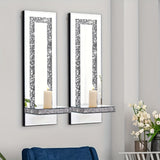 Wall Mirror Candle Holder Set with Silver Diamonds Home & Garden - Tophatter Daily Deals