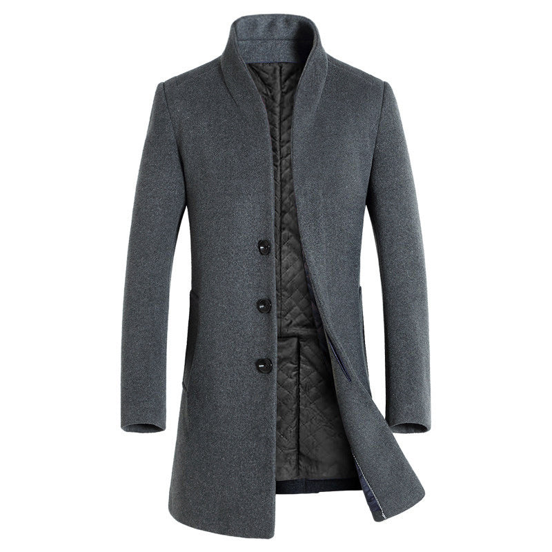 Warm Tailored Mens Wool Coat - Single Breasted Thigh, Winter 825 grey 3D Changing Face Moving Picture Frame - Tophatter Daily Deals