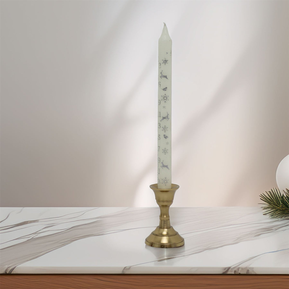 Brass Metal Candlestick | Brass Effect Short Candle Holder Stand - 8cm Candlestick - Tophatter Daily Deals
