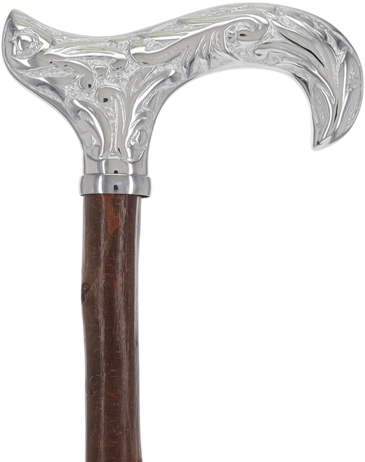 Rare Irish Blackthorn Collector's Cane | Customizable Handle Options Chrome Brass Derby Irish Blackthorn Canes - Tophatter Daily Deals
